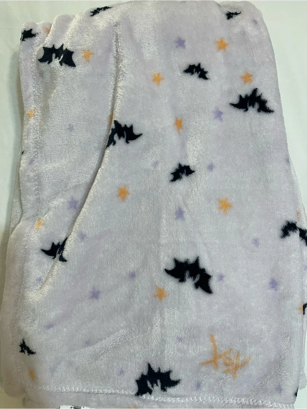 Lavender Bat & Star Plush  Blanket